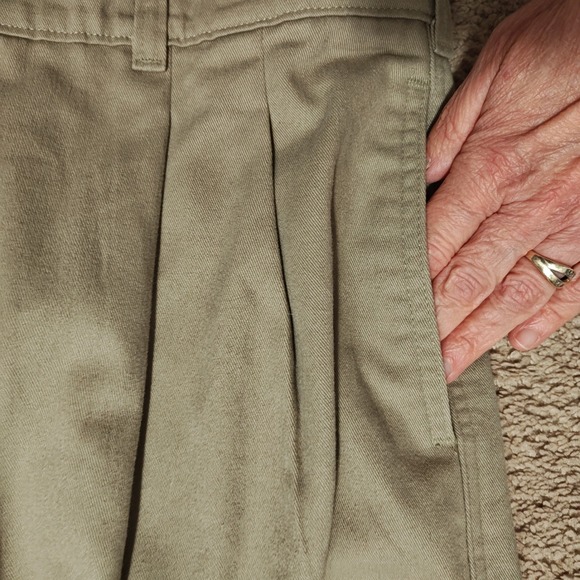 L.L. Bean Womens 20 Khaki Plaid Flannel Lined Straight Leg Pants Barn Chore - Picture 6 of 12